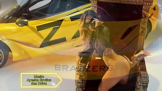 Sex drive with shaved pussy riding big cock and taking facial cumshot in anal action