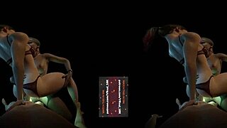 VReal 18K DP Double Penetration With Glowing Strapon And Orgasm - FFM Threesome Lesbian Glow Menage - Starring Alexa Bliss Harley Quinn