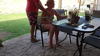 I turn our first date into mutual masturbation with blonde girl next door outdoors