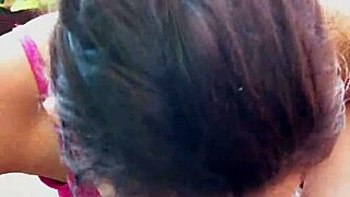 Brunette with big ass spreads legs for rough interracial fucking and ass licking on balcony