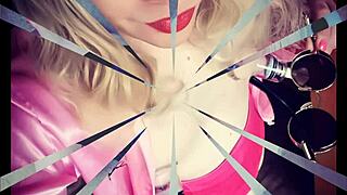 I am tranny babe Veronica Mix in solo dress with crossdressing and blue eyes fetish.