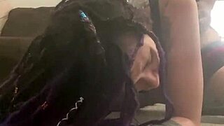 Latina with Purple Dreadlocks Takes Mean Dick from Black Master in Rough Domination