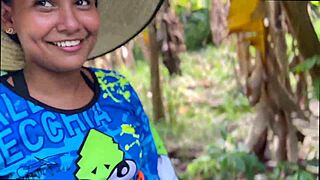 my innocent peasant girlfriend gets a wild massage in exchange for some chickens