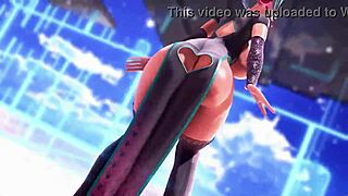hatsune miku keeps dancing with big ass and big tits moves