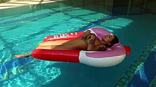 hey, check out canadian milf heidi splashing around in the pool?