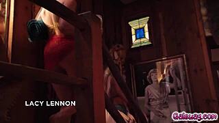 Four friends Lacy Lennon Lily Larimar Indica Monroe and Apryl Rein enjoy rimming pussies