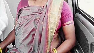 the busty house maid gets into steamy car sex with telugu dirty talks