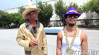 Tranny Rides One-Eyed Monster! Swallows Sex Cream In Group Orgy!