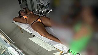 Overwhelmed With Desire Using Tiny Bikini Shoved In My Pussy For Delicious Outdoor Massage