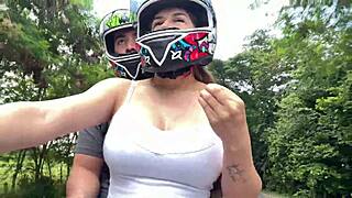 My Stepmom Picks Me Up After University in Suggestive Outdoor Encounter