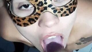 Monster big cock cums hard and pisses wildly into slut's big ass mouth overflowing with juices