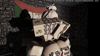 Roblox slut bounces cowgirl on thick cock begging for more