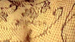 curvy latina bbw bends over doggystyle in lingerie for closeup cumshot pov