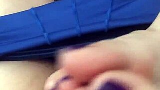 Purple Toes Get Hot Footjob Cum Blast!