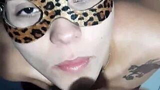 Monster big cock cums hard and pisses wildly into slut's big ass mouth overflowing with juices