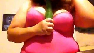 Hey bitch, suck that fat cucumber like a pro!