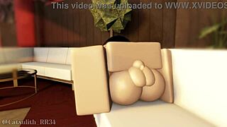 sexy elf fucks doggystyle creampie sauna game part 3~