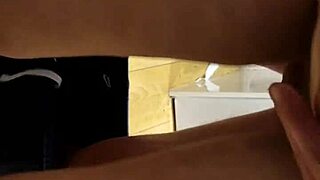 Husband bends wife over kitchen counter for deep pussy fuck