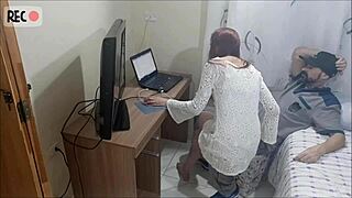 redhead uniform slut gets voyeur cum on ass talk