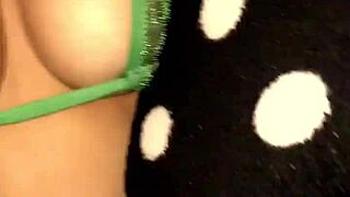 naughty wifey fingers natural tits and wet pussy slyly