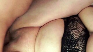 beautiful granny's saggy tits bounce in lingerie bang