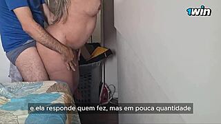 married brazilian bride leaks creampie from slutty pussy
