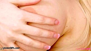 Cute blonde teen 18+ strips sexy petite body casting sofa interview!