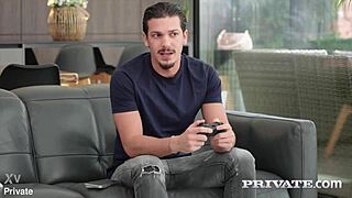 Isabella angelina's yoga workout ends in squirting cowgirl