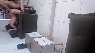 Slapping Pierced Nipples on Tanned Brazilian Prostitute's Big Tits Ride