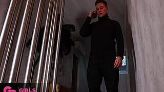 Busty GF skips NYE for rimming surprise