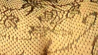 curvy latina bbw bends over doggystyle in lingerie for closeup cumshot pov