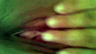 horny latina wife fingers shaved pussy to squirting orgasm homemade