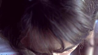 romantic outdoor doggystyle creampie with busty brunette babe