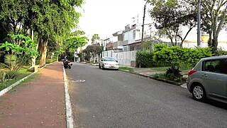 dude tricks busty latina into porn blowjob