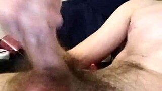 guy strokes cock to massive cum explosion solo