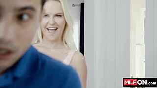 Stunning Blonde Slimthick Vic Seduces Stepsons Cock With Massive Tits?