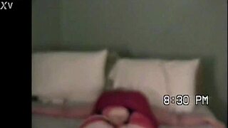 curvy bbw teen wife cums hard in white stockings over red pantyhose!