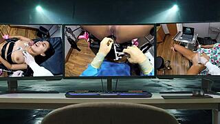 dr tampa gives rebel wyatt her florida university physical with shaved pussy spread wide