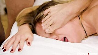 addison's tall legs spread wide for her first monster cock gangbang fill-up