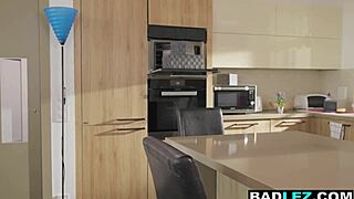 blonde roommate rams icy dildo in petite milf's tight ass