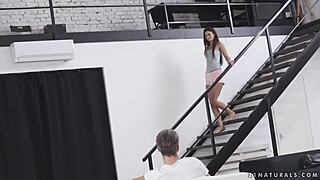 Sexy euro babe alexi star massages lutro's big cock with passionate foot fetish toes