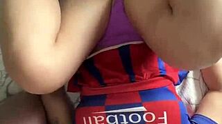 Hot Big Ass Cheerleader Anal Fucks Two Cocks in Threesome