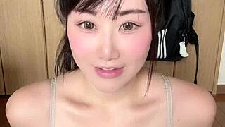 a naughty japanese girl bares her huge natural tits for you