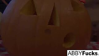 ABIGAIL MASTURBATES BIG TITS PUSSY AFTER PUMPKIN CARVING