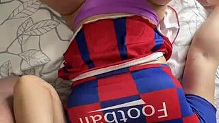 Hot Big Ass Cheerleader Anal Fucks Two Cocks in Threesome