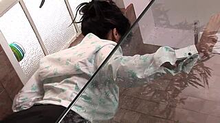 Romana's Shaved Pussy Pounded In Heeled Shower Fuck