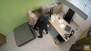 Loan4k Busty Blonde Blanche Fucks Agent for Cash in Office