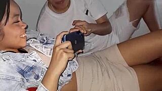 stepsister caught watching porn bets big loses clothes ends up fucked hard