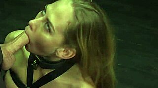 blonde slave gets spider gagged spanked rough with vibrator tied up