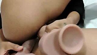 feeling double penetrated by toys then fucked hard by best friend